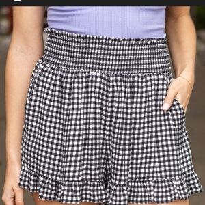 Grace & Lace Black and White High Waist Shorts